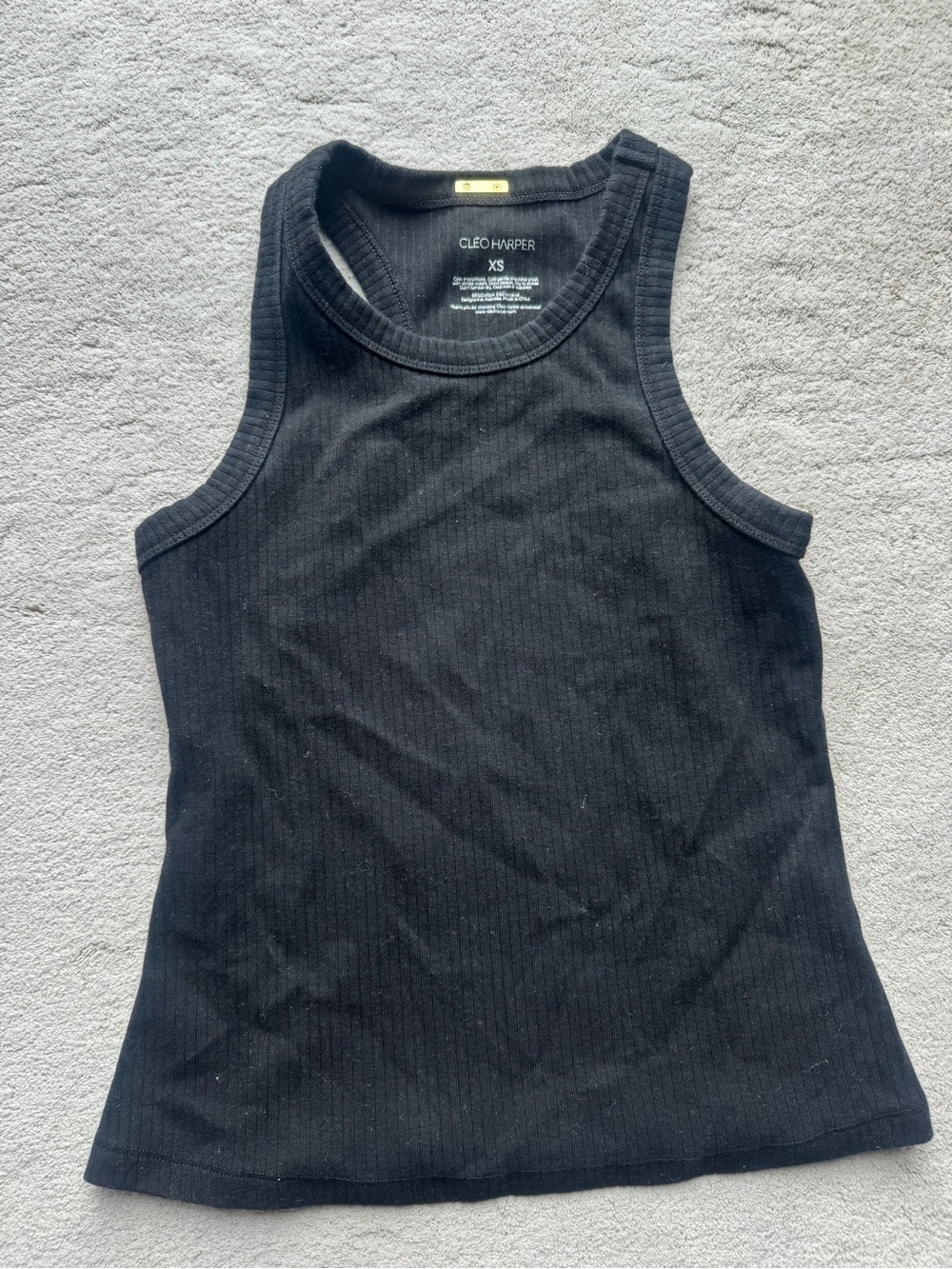 Cleo Harper Black Ribbed Tank Top